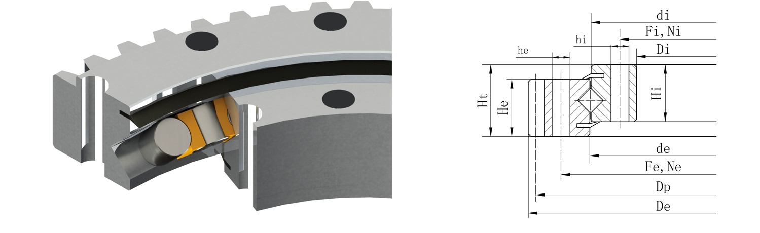 外齒式交叉滾子轉盤軸承